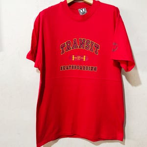 Vintage 90s Transit Skateboard Shirt Size L Vintage Skateboards Shirt, Surf Skate Shirt, Old Skate Design
