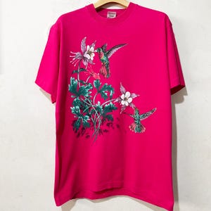 Vintage 90s Bird Shirt Size M Vintage Hummingbirds Shirt, Vintage Nature Shirt, Animal Lover Shirt