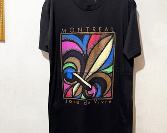 Vintage 90s Joie de Vivre Montreal T-Shirt Size M