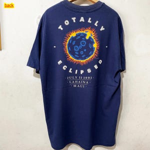 Vintage 90s Solar Eclipse Shirt Size XL Vintage MAUI Shirt, Sun Moon Space Tee, Science astronomy shirt