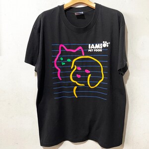 Vintage 90s Cat and Dog Shirt Size L Vintage Pet Food Tee, Vintage Kitten Shirt, Dog Lover Tee, Vintage Animal Tee