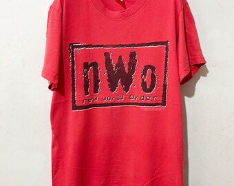 90s USA製 \"NWO × WCW プロレス Tee\" Vintage 90s NWO New World Order WCW Wrestling Hulk Hogan Outsiders