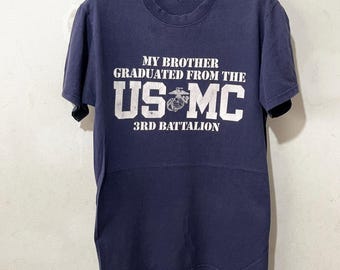 Vintage 90s United States Marine Corps Military T-Shirt Size S