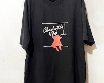 Camiseta vintage de la telaraña de Carlota de los años 90, talla XL
