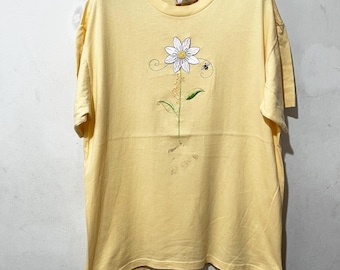 Vintage 90s Flower Nature T-Shirt Size L