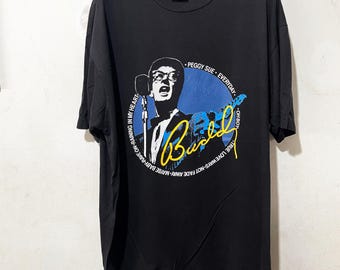 Large 90's the Buddy Holly Story Men's T Shirt Blue White Yellow
