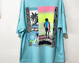 Vintage 90s OP Ocean Pacific Surf T-shirt Size XXL - Etsy
