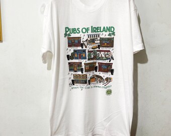 Camiseta vintage de pubs de Irlanda de los años 90, talla L