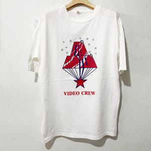 Maglietta vintage anni &#39;90 Star Shooters, logo fantascientifico con stella, taglia S