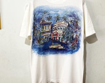 Vintage 1990 NEW ORLEANS French Quarter Jazz T-shirt Mens XL Black