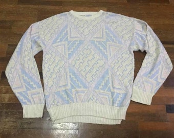 Pull en tricot vintage des années 80 Taille L