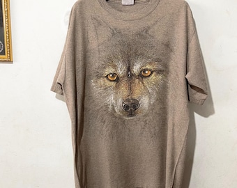 Vintage 90-tals Wolf Pack Wildlife T-shirt Storlek L