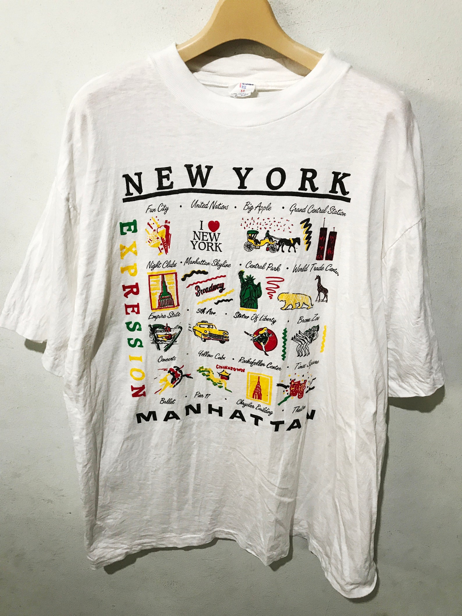 Vintage Manhattan New York Shirt Size XL Free Shipping Etsy