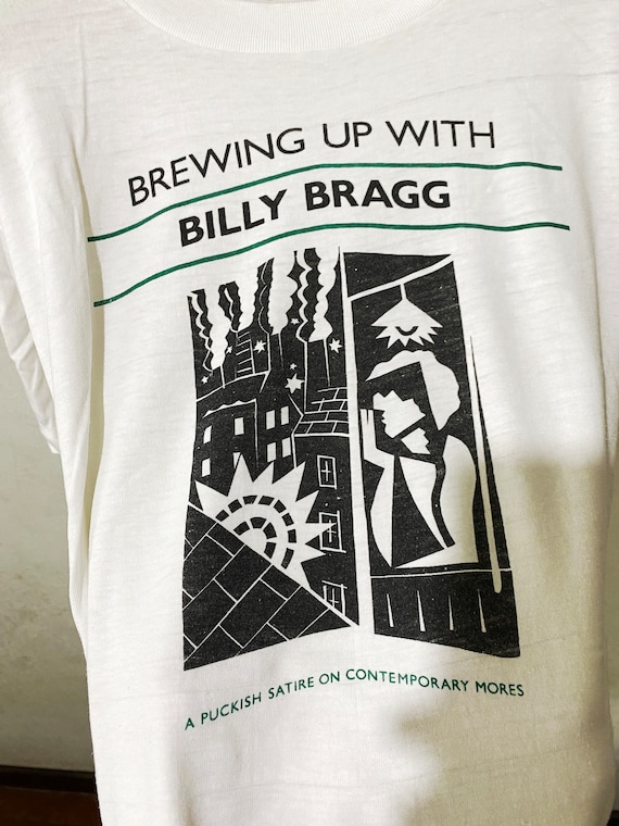 Vintage 1984 Billy Bragg Brewing up With Billy Bragg T-shirt Size