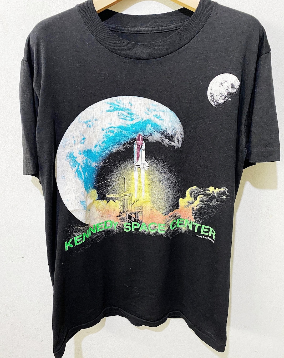 Vintage 80s Space Shuttle Shirt Size L 1989 Kennedy Space Center Tee - Etsy