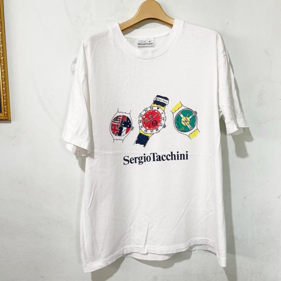 Sergio Tacchini, Vintage 90s Sergio Tacchini T-Shirt Size M-L