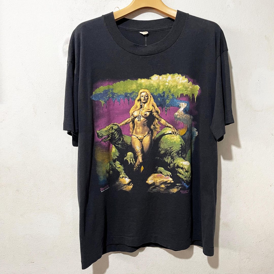 80s Boris Vallejo tシャツ Golden Wings Boris Vallejo Vintage 1985 T-Shirt Fantasy art Golden Wings