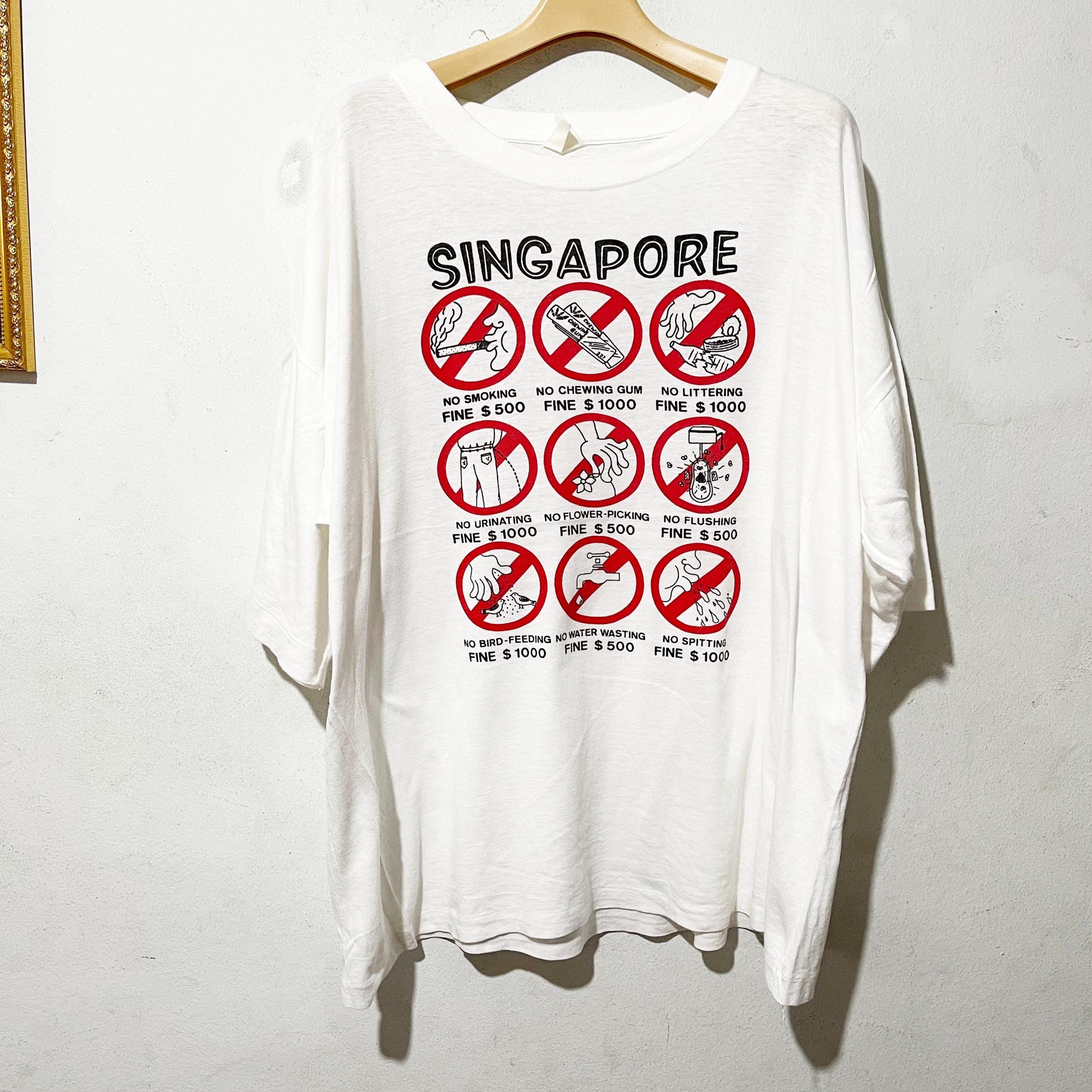 BABYL LIVE IN SINGAPORE Tシャツ XLサイズ Vintage 90s Singapore Laws Souvenir T-shirt Size XL - Etsy Israel
