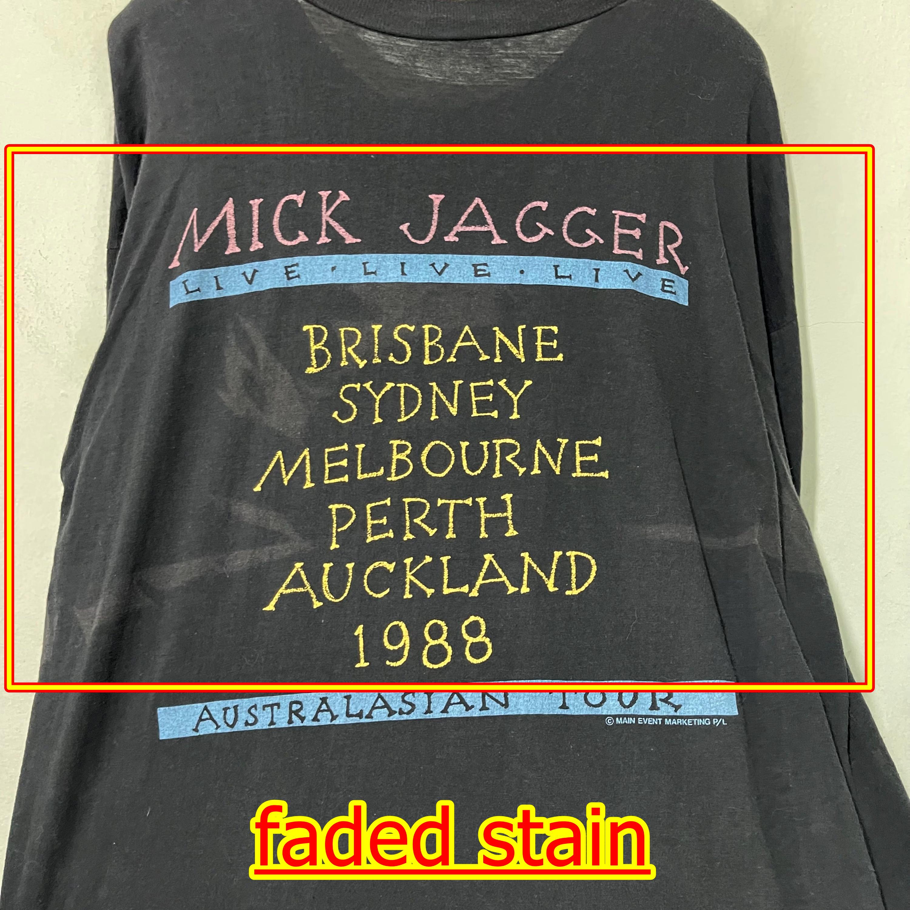 ヴィンテージ 1988 ミック・ジャガー オーストラリアツアー Tシャツ