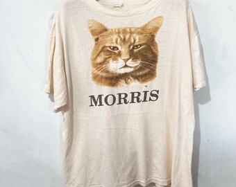 Vintage 80s Morris the Cat T-shirt 9lives Advertising Orange Tabby