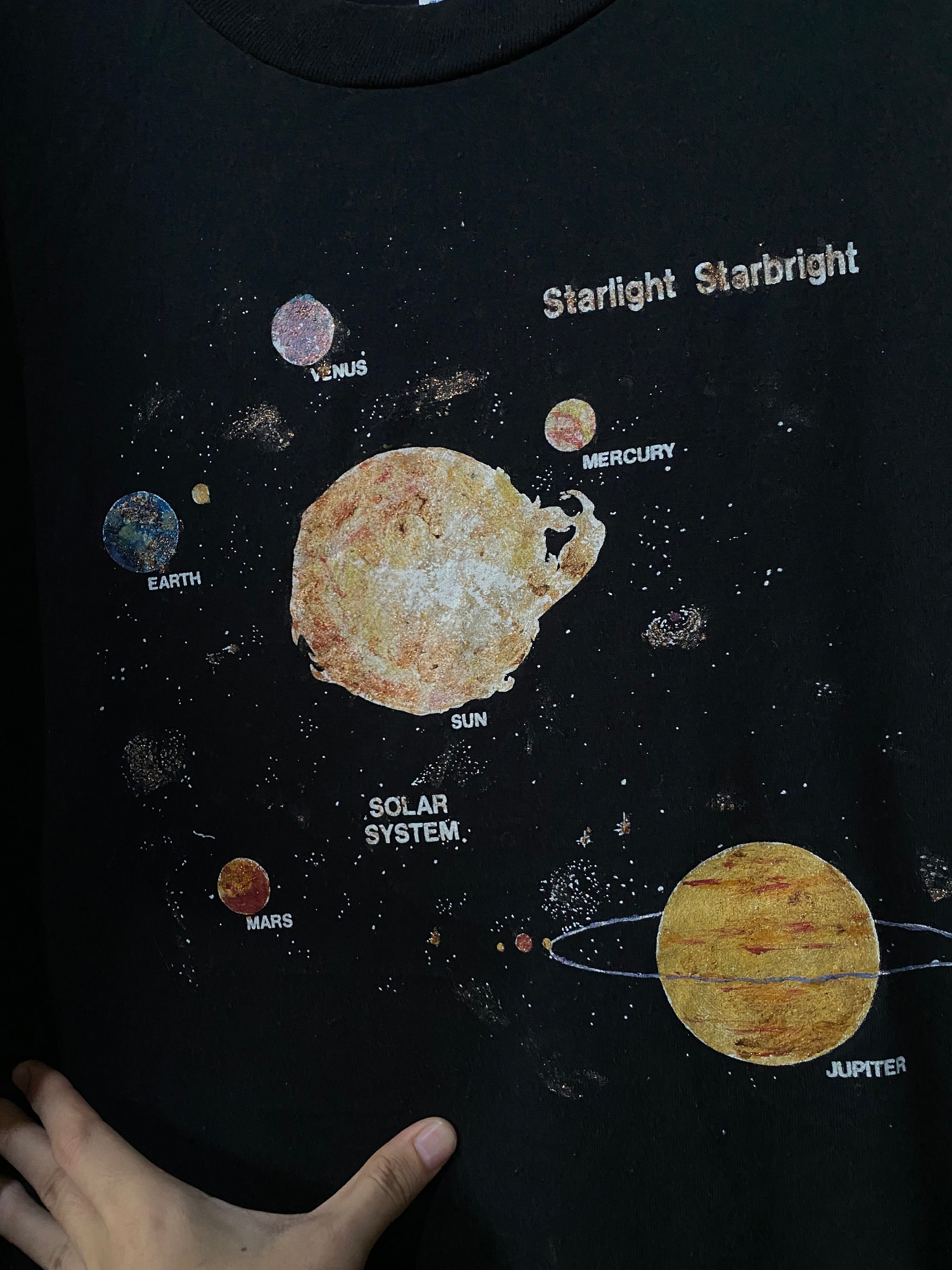 ⭐︎90〜00s Vintage Solar System Anvil Tee VTG Vintage 90s Human I Tees Solar System Astronomy Anvil