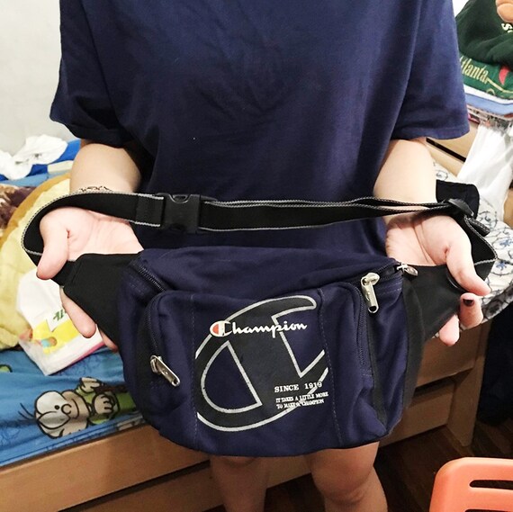 Vintage 90s Champion Fanny Pack Vintage Navy Waist Bag Etsy
