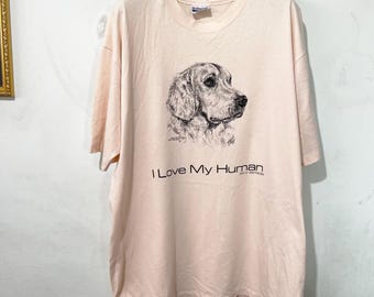 Maglietta vintage anni '80 raffigurante un Golden Retriever, taglia XL