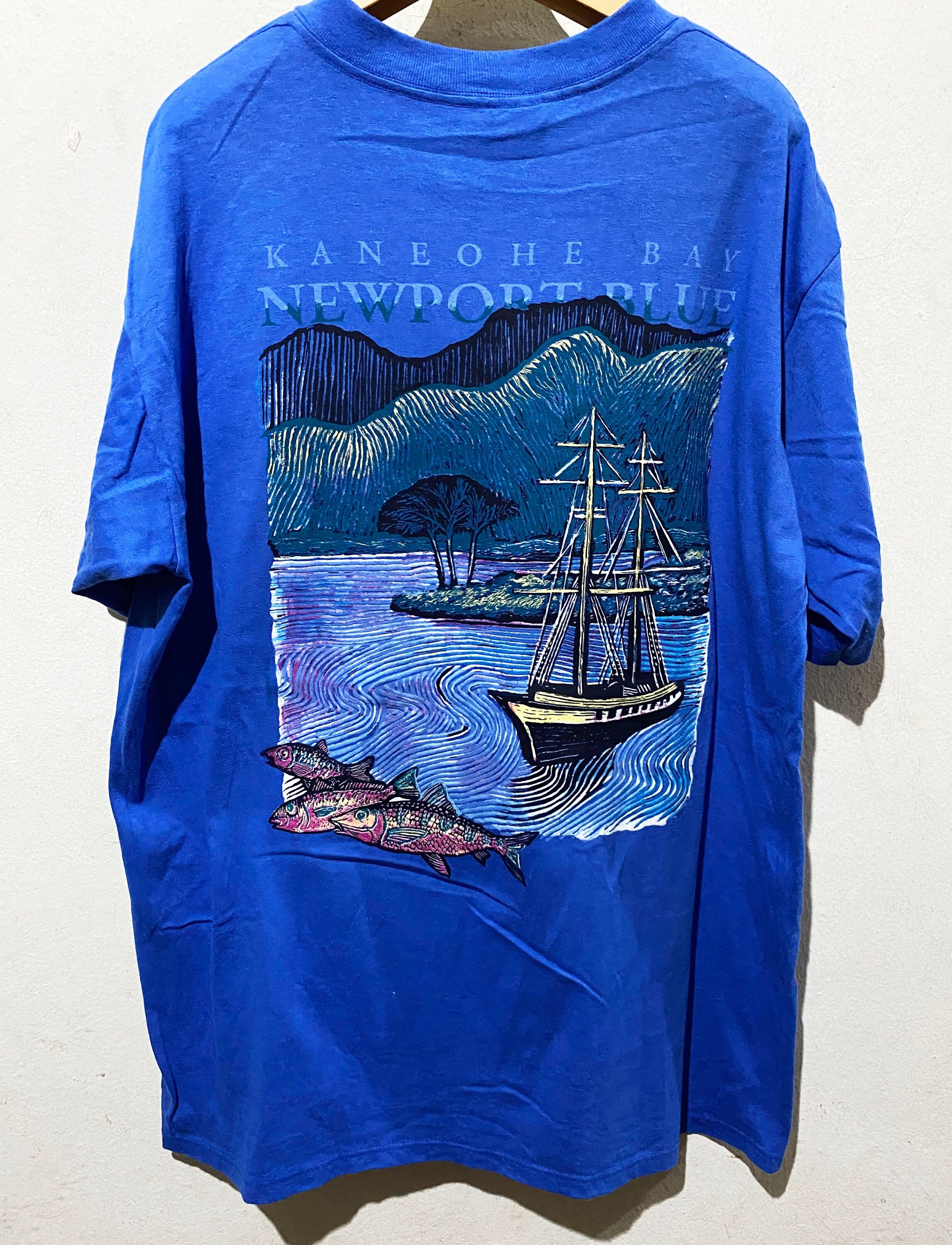 Vintage Newport Blue Shirt Size XL Free 