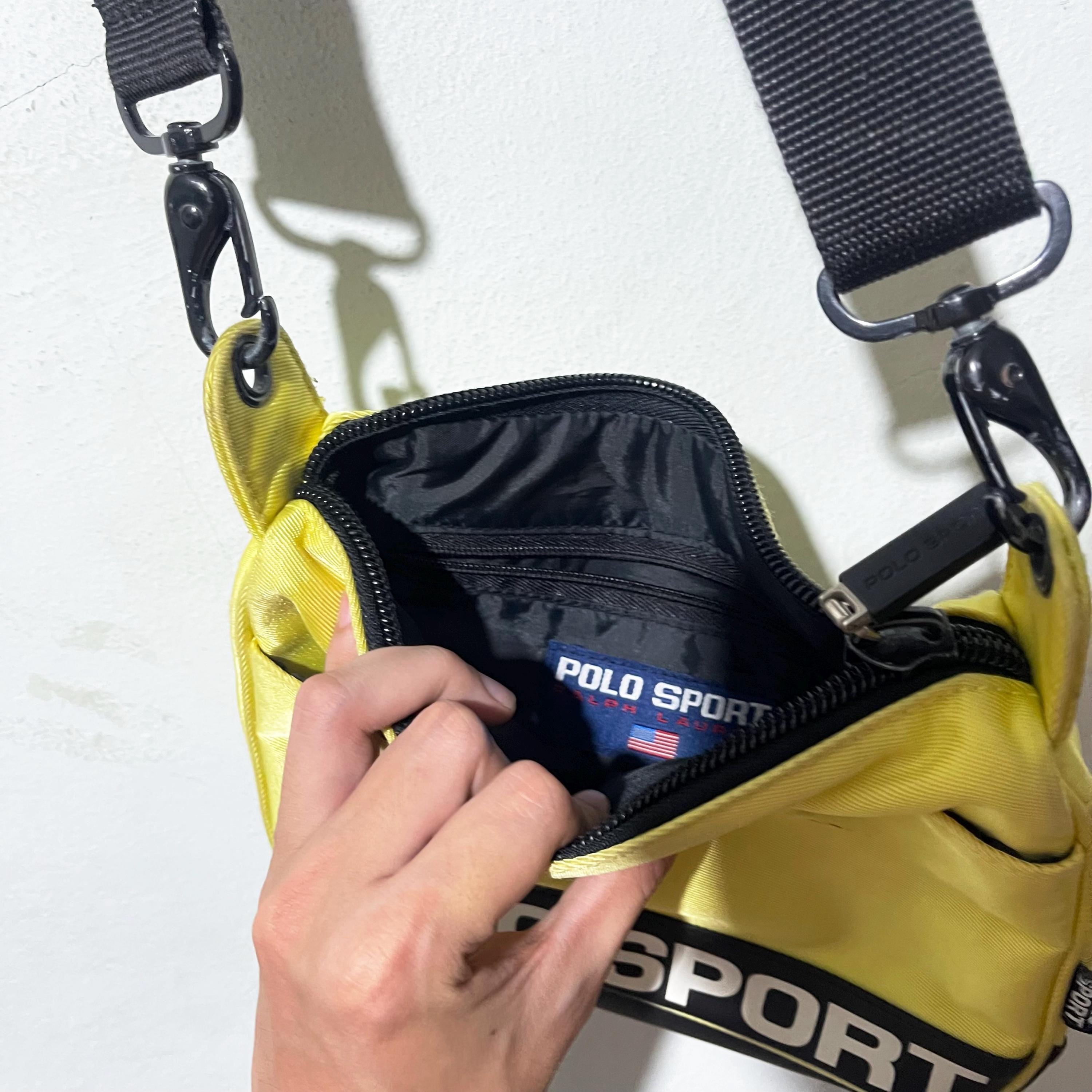 Vintage 90s Polo Sport Ralph Lauren Crossbody Bag Yellow Logo
