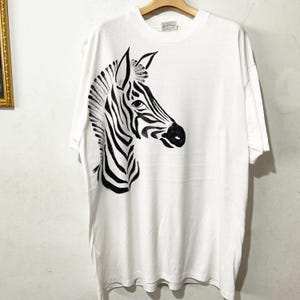 Vintage 90s Zebra Shirt Size XL Vintage Animal Shirt, Vintage Horse Shirt, Vintage Nature Shirt, Vintage Safari Shirt