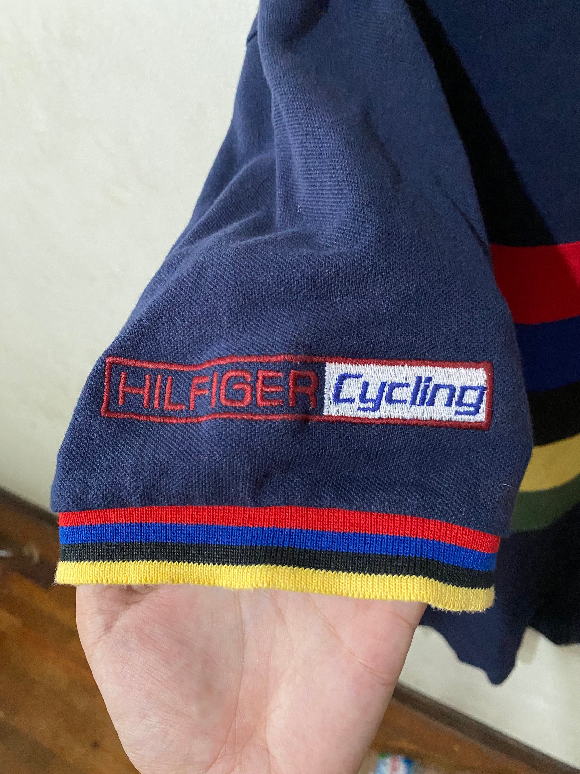 Kleding Gender-neutrale kleding volwassenen Tops & T-shirts Polos Vintage Tommy Hilfiger Cycle Gear Rugby Maat XL Gratis verzending 