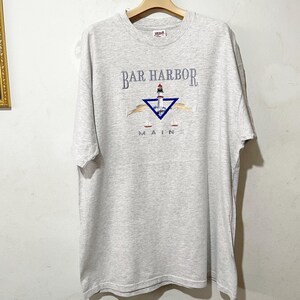 Vintage 90s Lighthouses Shirt Size XL Vintage Bar Harbor Maine Tee, Vintage Embroidery Tee