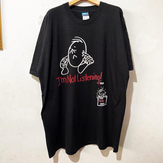 Vintage 90s Freeze New York I'm Not Listening T-shirt Size XL - Etsy