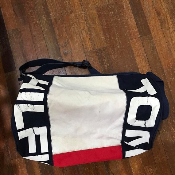 Vintage 90s Tommy Hilfiger Duffel Bag Free Shippi… - image 2