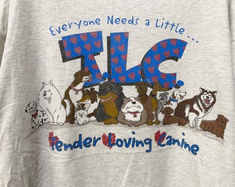 トップス 90s henryneck long t-shirt dog fullprint VINTAGE Dawg Pound Shirt Kids Large Single Stitch 90s
