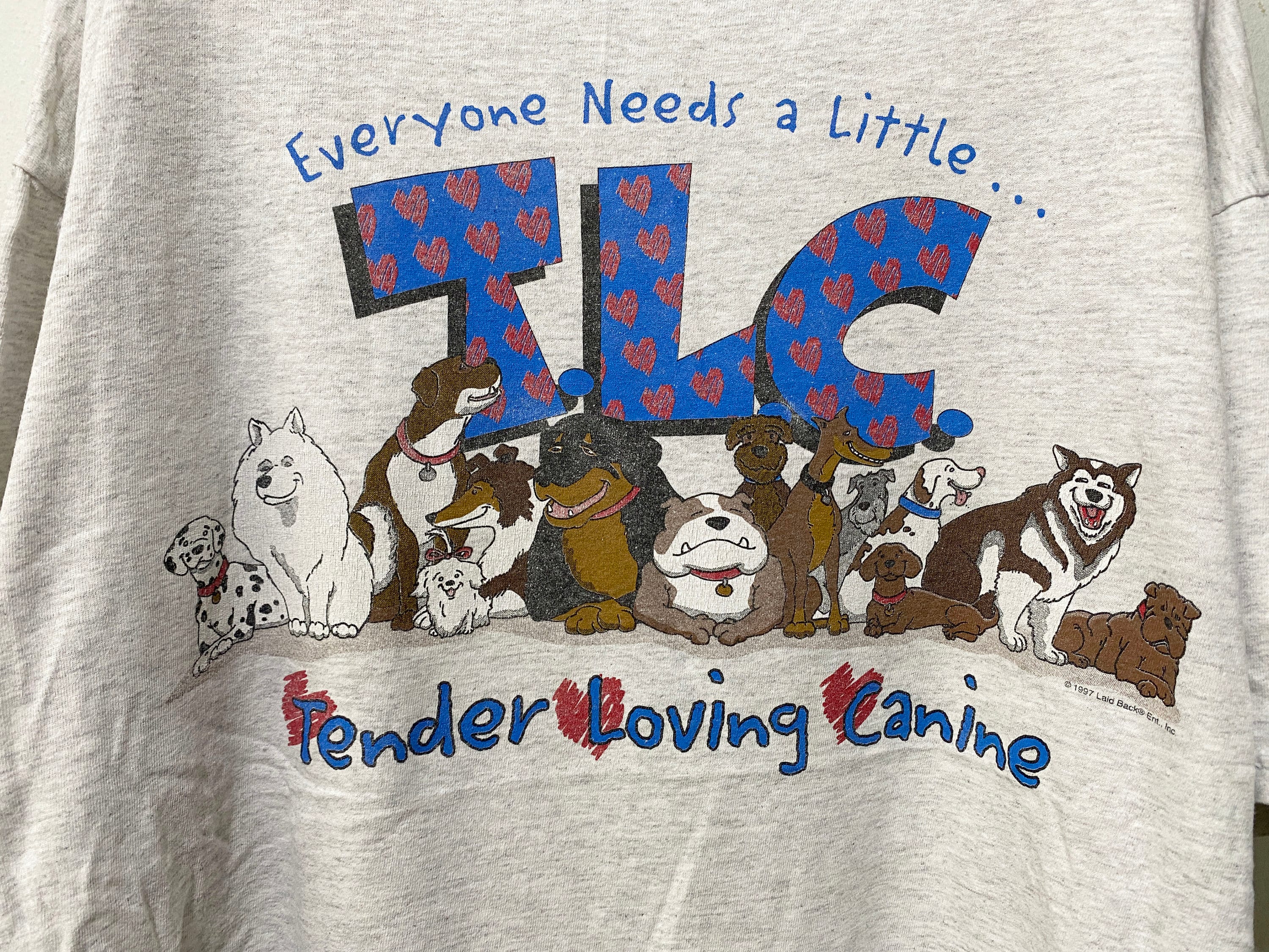 Vintage 90s Dog T-shirt TLC “tender Loving Canine's” Graphic