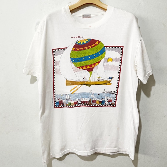 T-shirt débardeur blanc uni vintage des années 80 / HiFi sporty minimal rockabilly rocker 50 50 coton / couture à point unique vierge effet vieilli / S M - France
