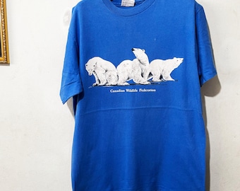 Vintage 90s Polar Bear T-Shirt Size M–L
