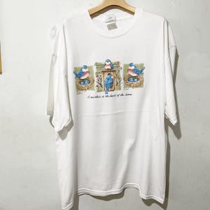 Vintage 90s Bird Shirt Size XL Vintage Nature Shirt, Vintager Flower Shirt, Vintage Garden Shirt, Bird Lover Tee