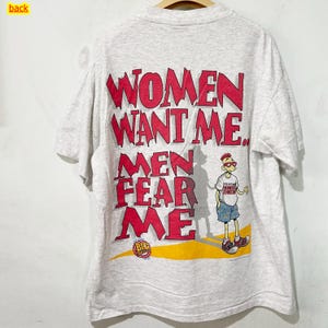Vintage 1994 Big Johnson &quot;Women Want Me Men Fear Me&quot; Shirt Size L-XL