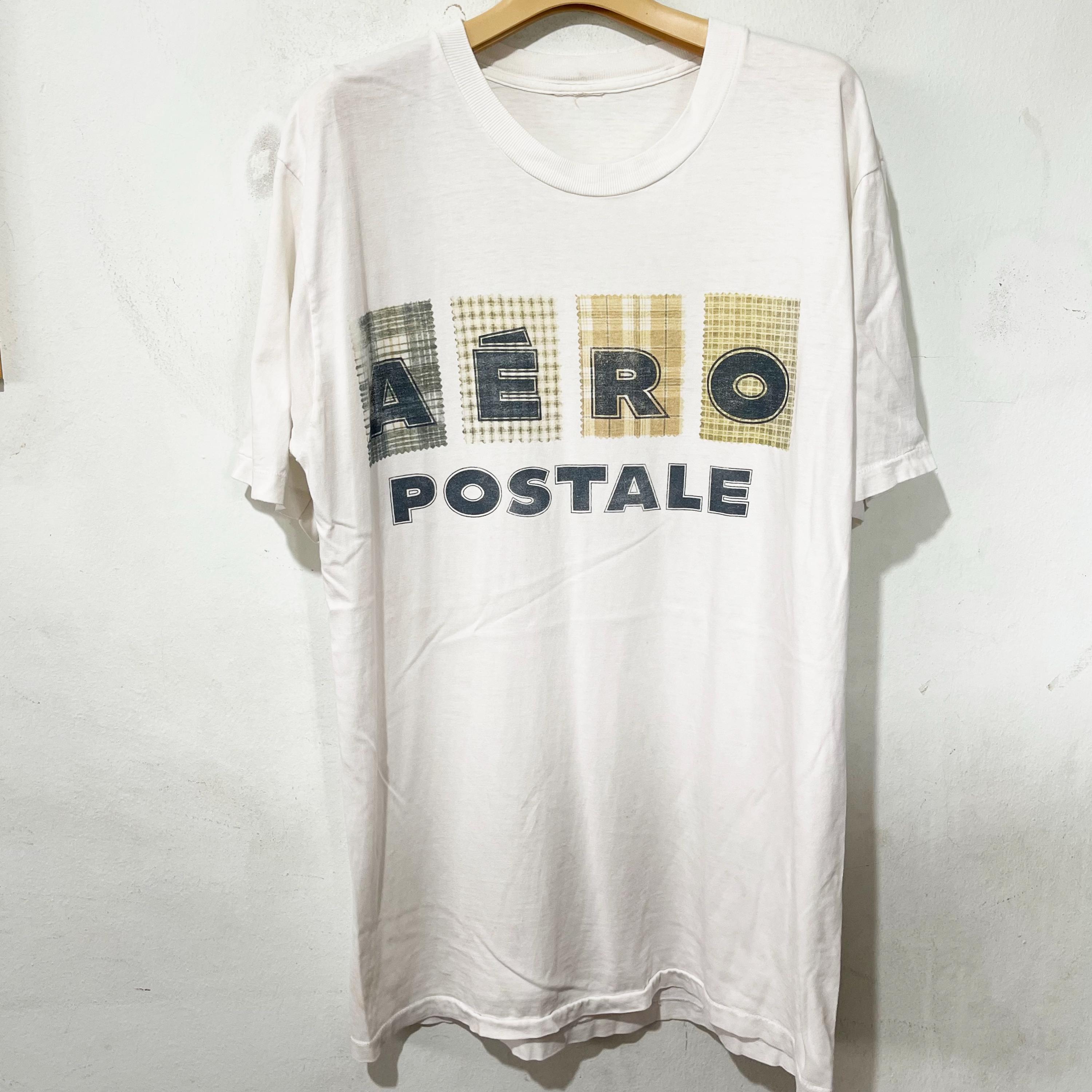 T-shirt Homme Aéropostale Gris XL – Manches Longues, Graphique (coton, Très Bon état)
