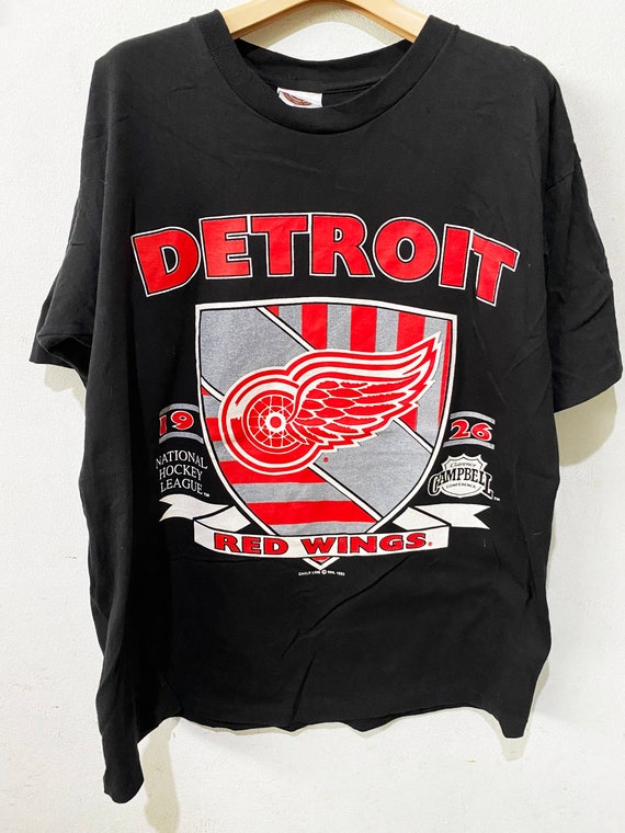 Vintage 90s Detroit Red Wings Logo 7 Graphic T-Shirt NHL Hockey Sz XL