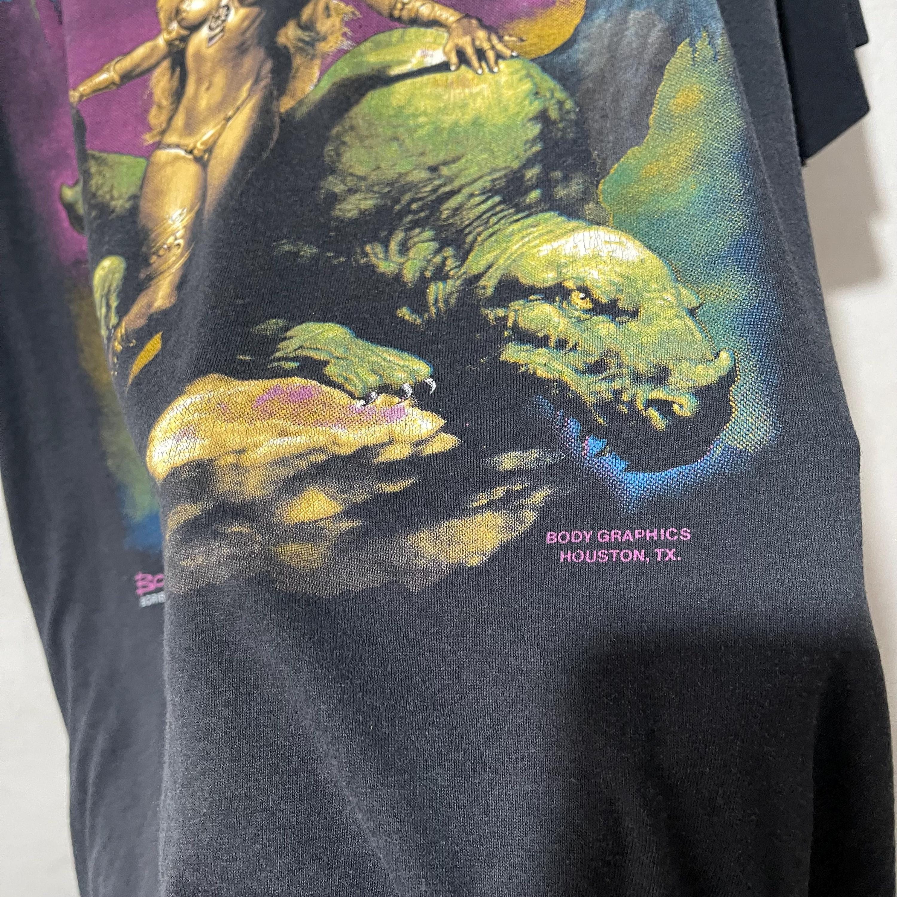 80s Boris Vallejo tシャツ Golden Wings Boris Vallejo Vintage 1985 T-Shirt Fantasy art Golden Wings