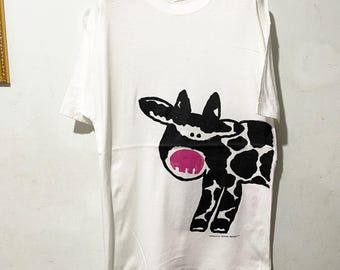 Vintage 90s Cow Farm T-Shirt Size M