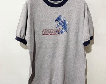 Vintage 90s Falcon Wrestling Ringer Tee Size M