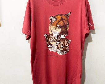 Vintage 90er Jahre Berglöwe Cougar T-Shirt Gr.L