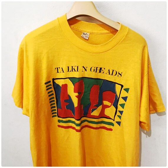 Vintage 1980s Talking Heads Shirt Size L Free Ship