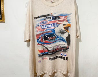 Camiseta vintage do NHRA US Nationals de 2000, tamanho XL.