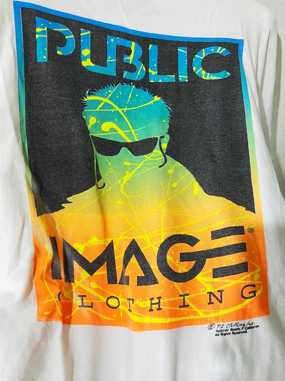 Vintage 90s Public Image Clothing Shirt Size XL Vintage Surf