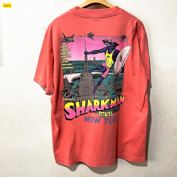 Vintage 90s MAUI Sharkman Attacks New York Surf T-shirt Size L - Etsy